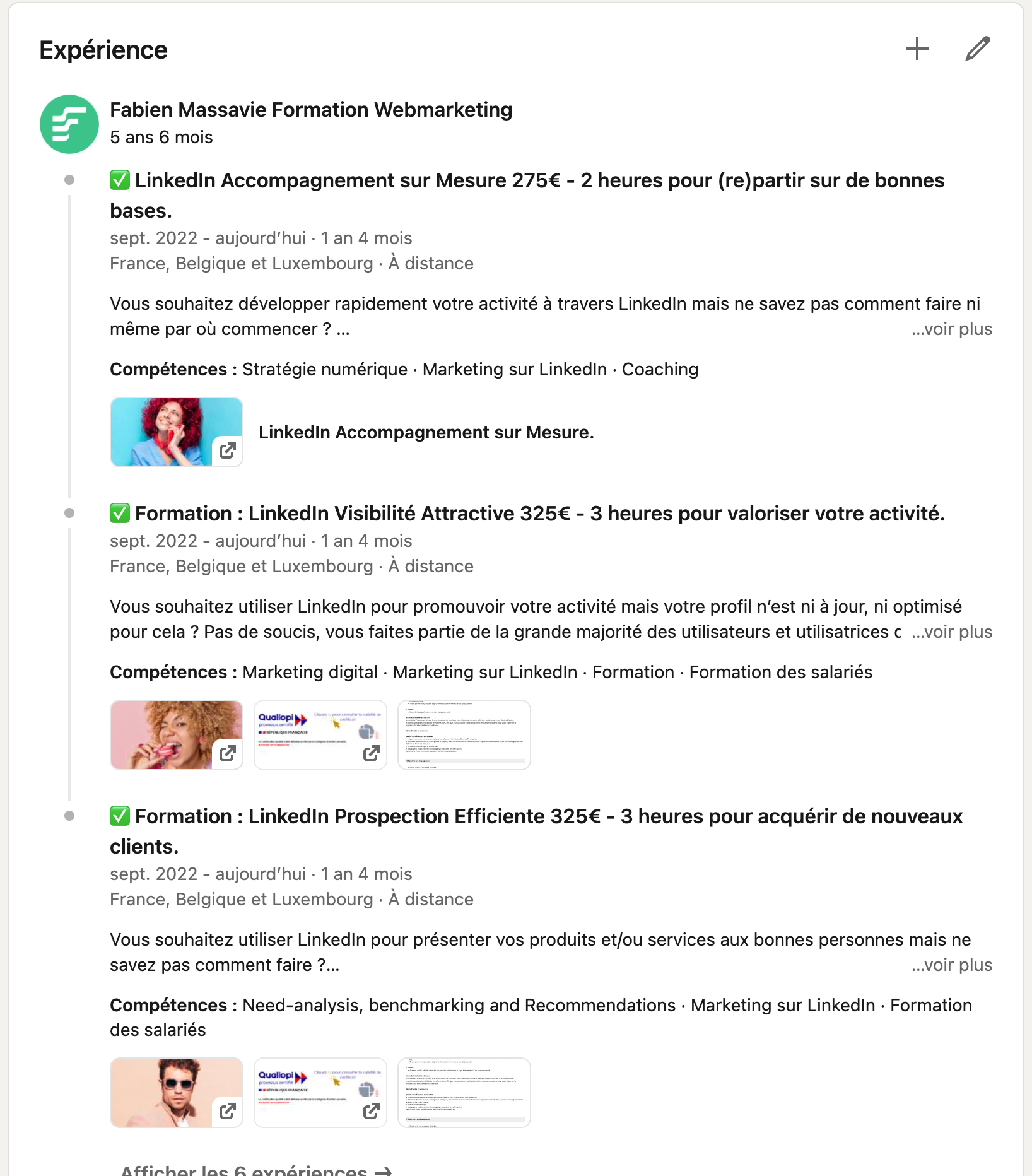 section-experience-Linkedin-optimiseé
