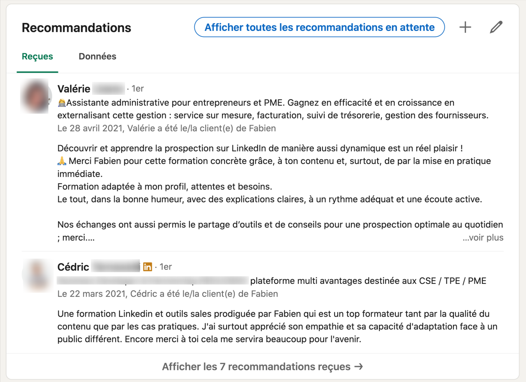 recommandations-LinkedIn